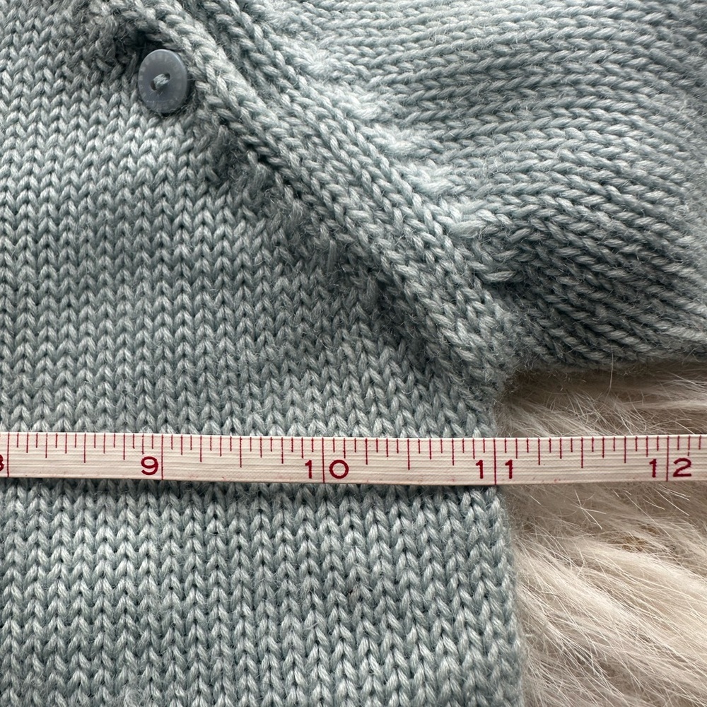 Burberry Baby Light Blue Knit Sweater with Cream brown B Burberry Nova Check - Picture 11 of 14